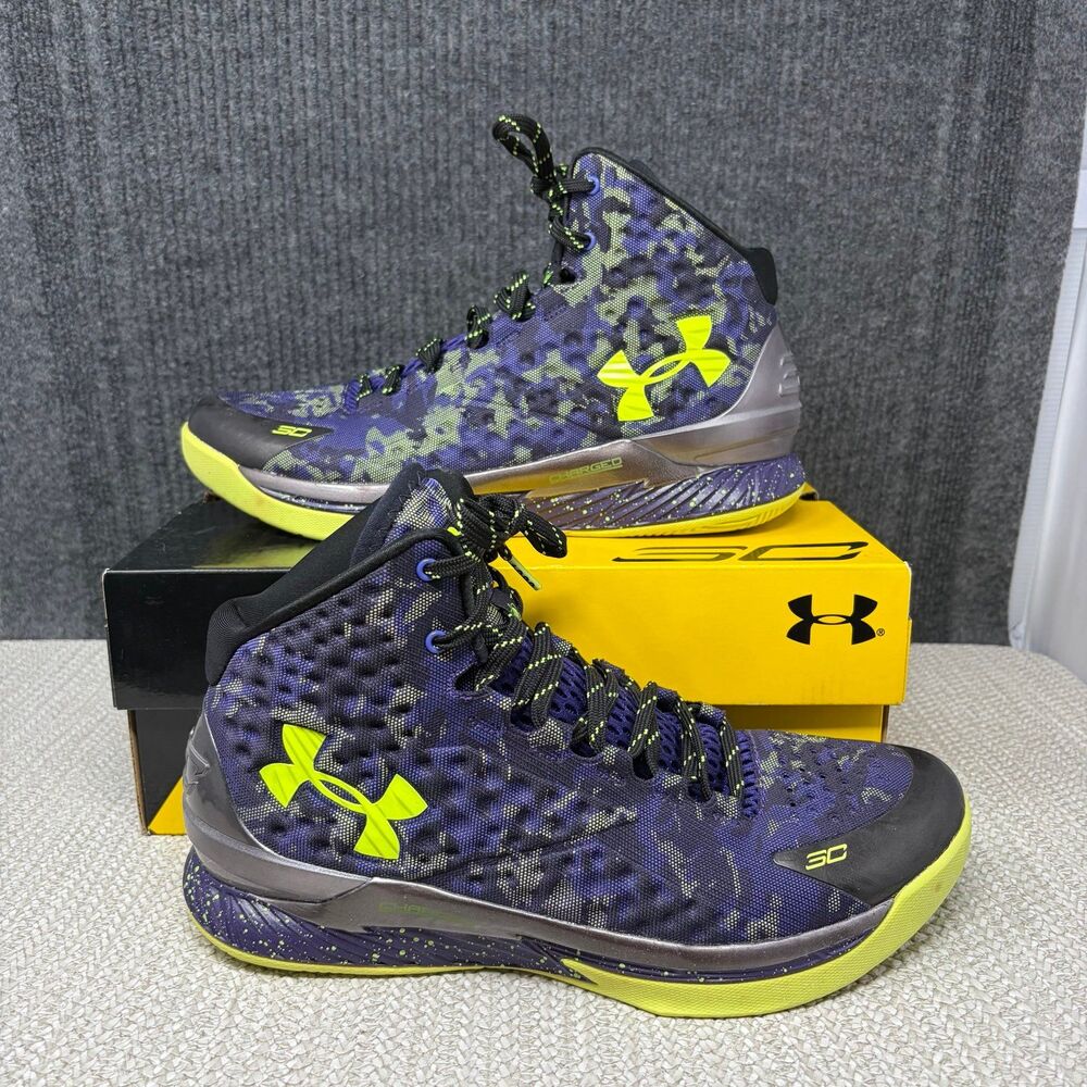Under Armour Curry 1 Dark Matter Purple Basketball Shoes Mens 10.5 1258723-005